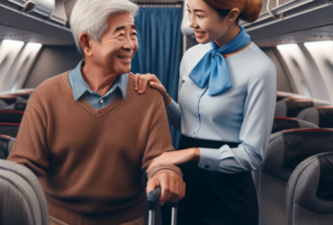 ¿Cómo puede viajar un adulto mayor en avión?