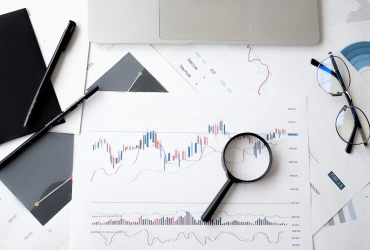 Gráfico financiero de inversión en fondos indexados