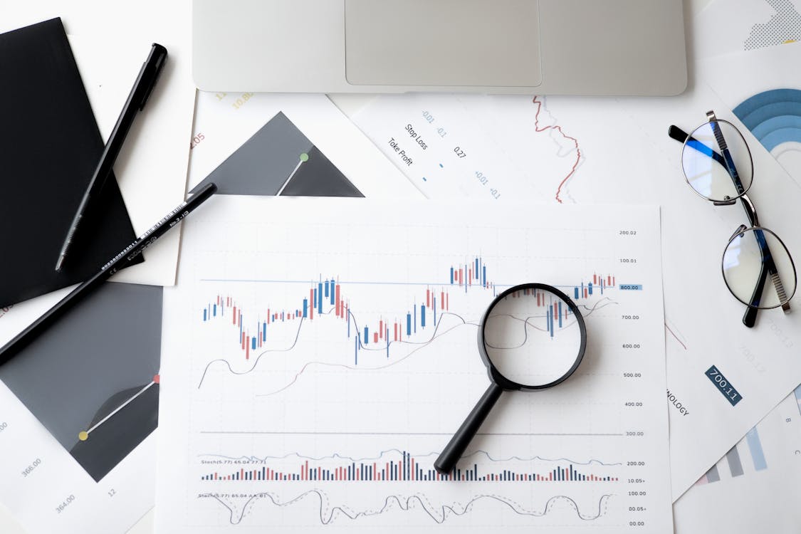 Gráfico financiero de inversión en fondos indexados